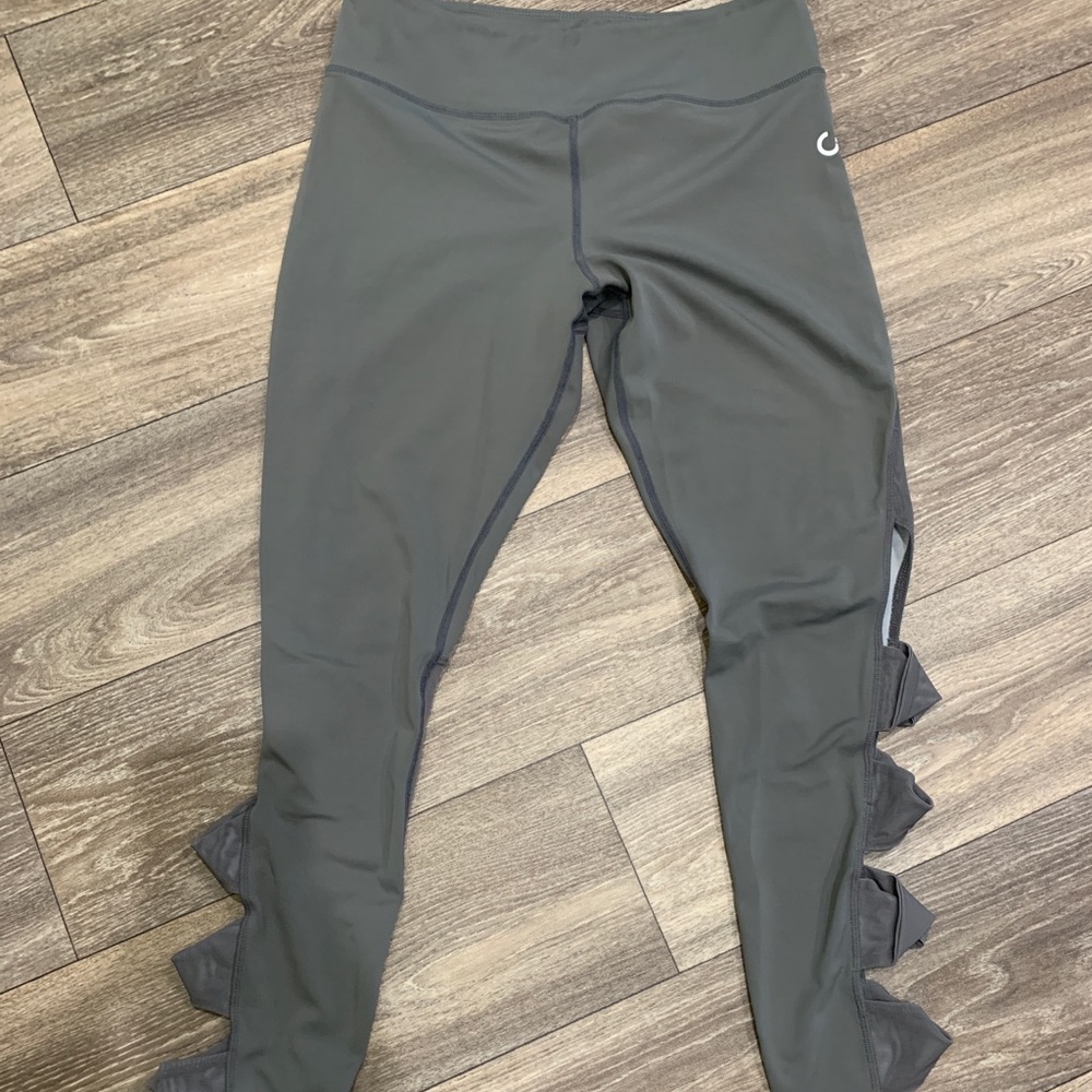 Gray cutout curves n combat boots legging